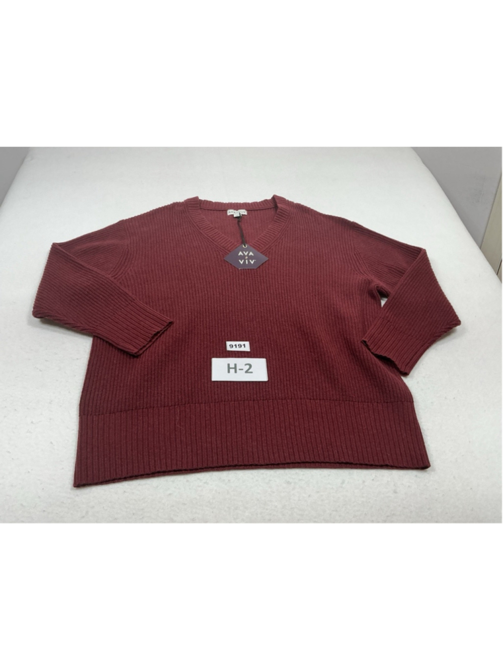 Womans NWT Ava & Viv Pullover Long Sleeve Sweater Burgandy 1X (18)